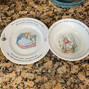 Wedgwood Peter Rabbit Mrs. Rabbit Bowl and Plate